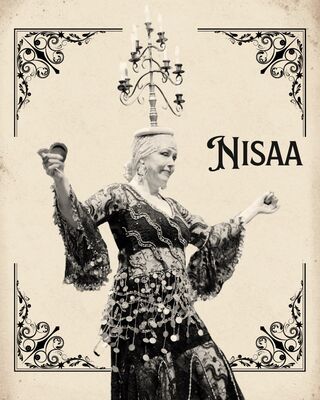 Promokaart voor Nisaa, gastdocent op de Leylet Raqs 2026 Heritage-editie